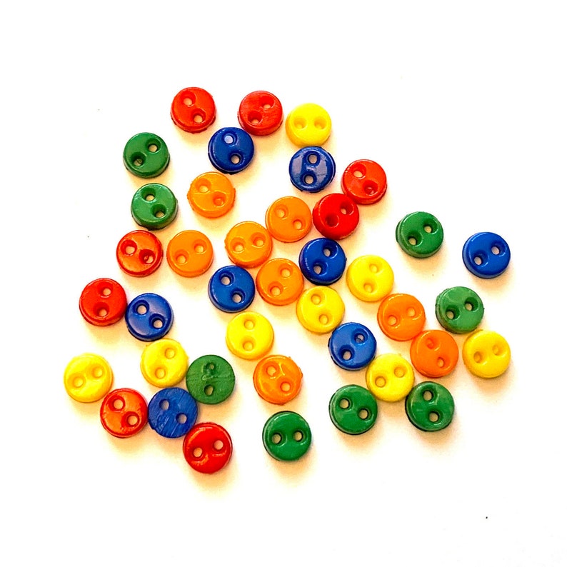 4MM Micro Mini Buttons Galore Collection PRIMARY Round Etsy