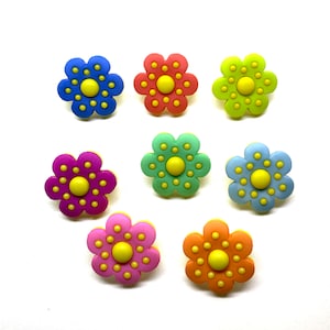 Flowers Buttons Collection Polka Dot Set of 8 Shank Flat Back Choice Jesse James Dress It Up Buttons - 1048