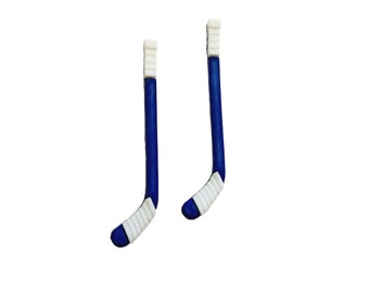 Hockey Stick Button Shank Flat Back Choice Red or Blue With White Tape - 1301