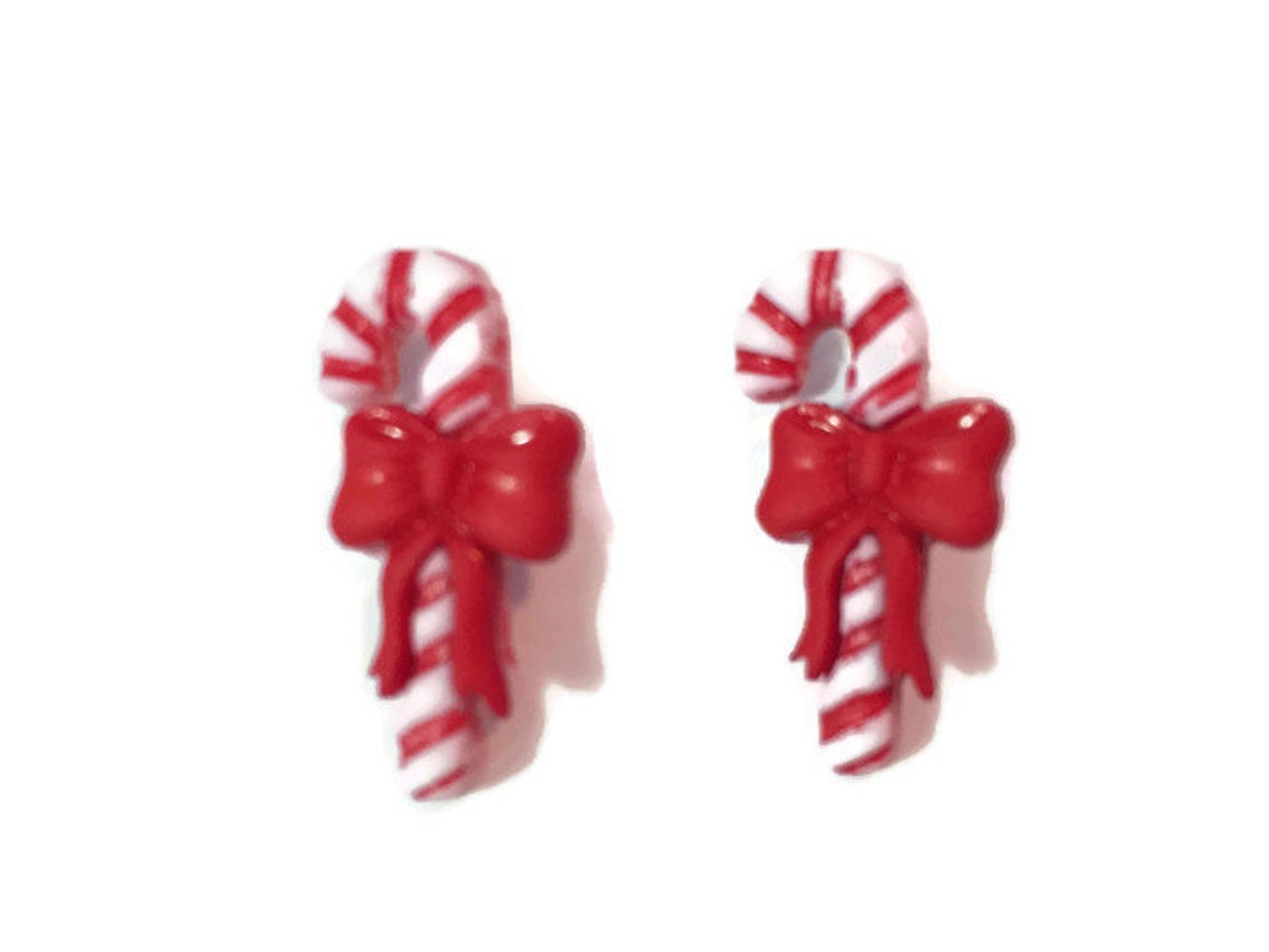 Candy Cane Buttons Christmas Eve Shank Back Jesse James Etsy