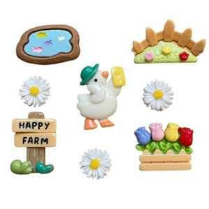 Farm Embellishments Collection Farm Livin&#39; Set of 8 Flat Back Craft Supply by Shelly - 843