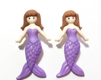 Mermaid Friends Buttons Color Shank Flatback Choice Jesse Dress It Up - 1314
