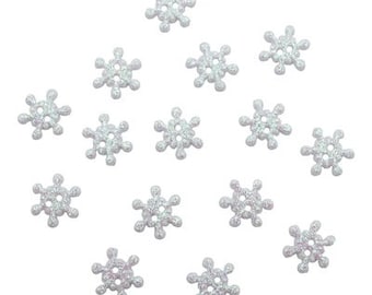 White Snowflake Buttons, Wooden Buttons, White Buttons, Sewing Supplies,  Scrapbooking, Embellishment, Christmas Buttons, Winter Scrapbooking 