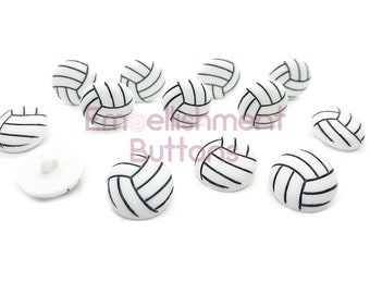 Volleyball Buttons 5/8" Shank Flat Back Choice