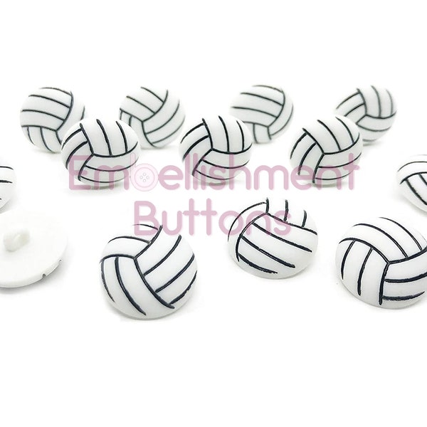 Volleyball Buttons 5/8" Shank Flat Back Choice