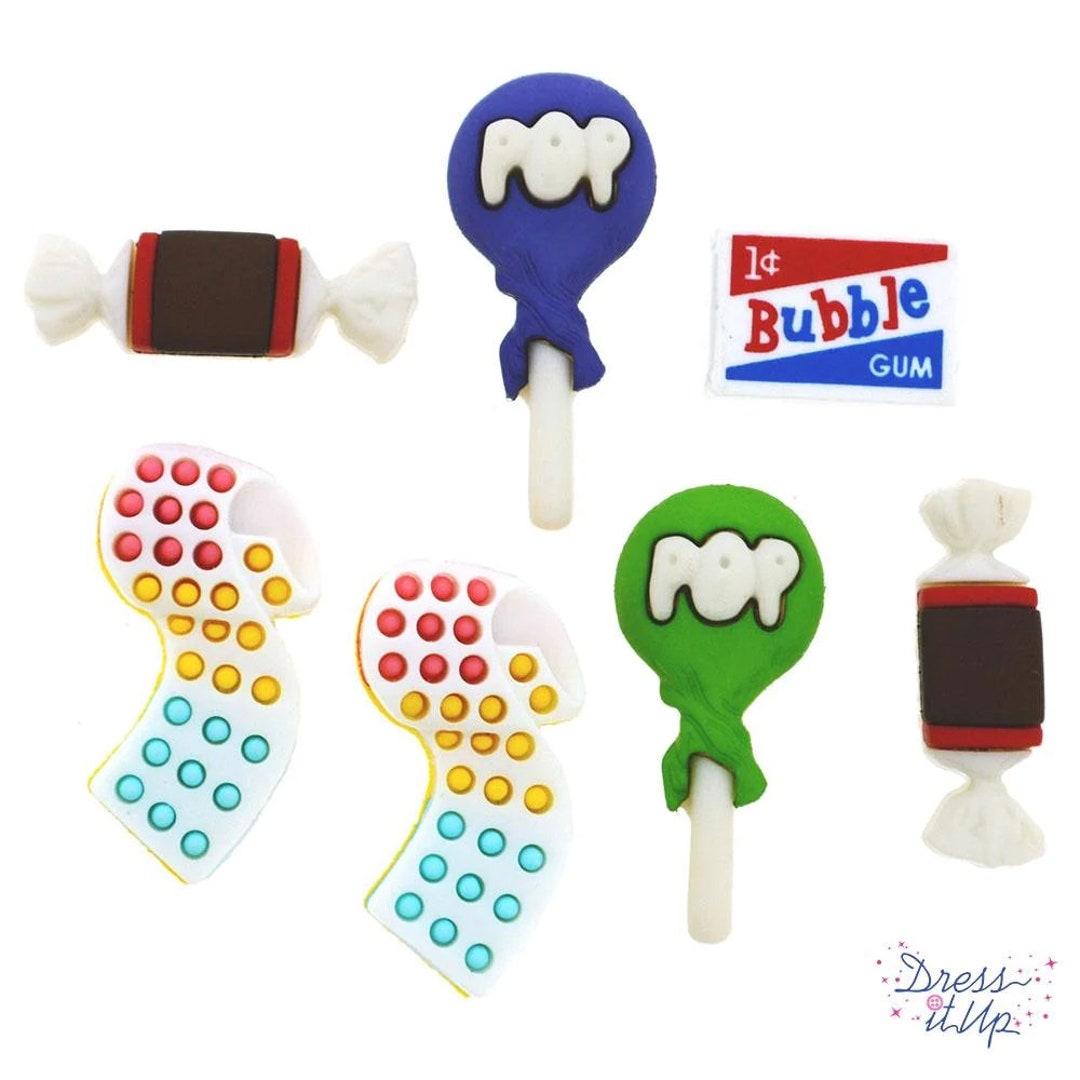 Penny Candy Buttons Collection Set of 7 Shank Back Jesse