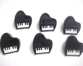 Piano Buttons Music Dress It Up Buttons Jesse James Buttons Set of 6 Shank Back Craft Hair Card Making Scrapbook Supply - 170