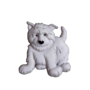 SALE Shaggy Dog Buttons Puppy Parade Shank Flat Back Choice Jesse James Dress It Up Buttons WHITE or GRAY - 1294