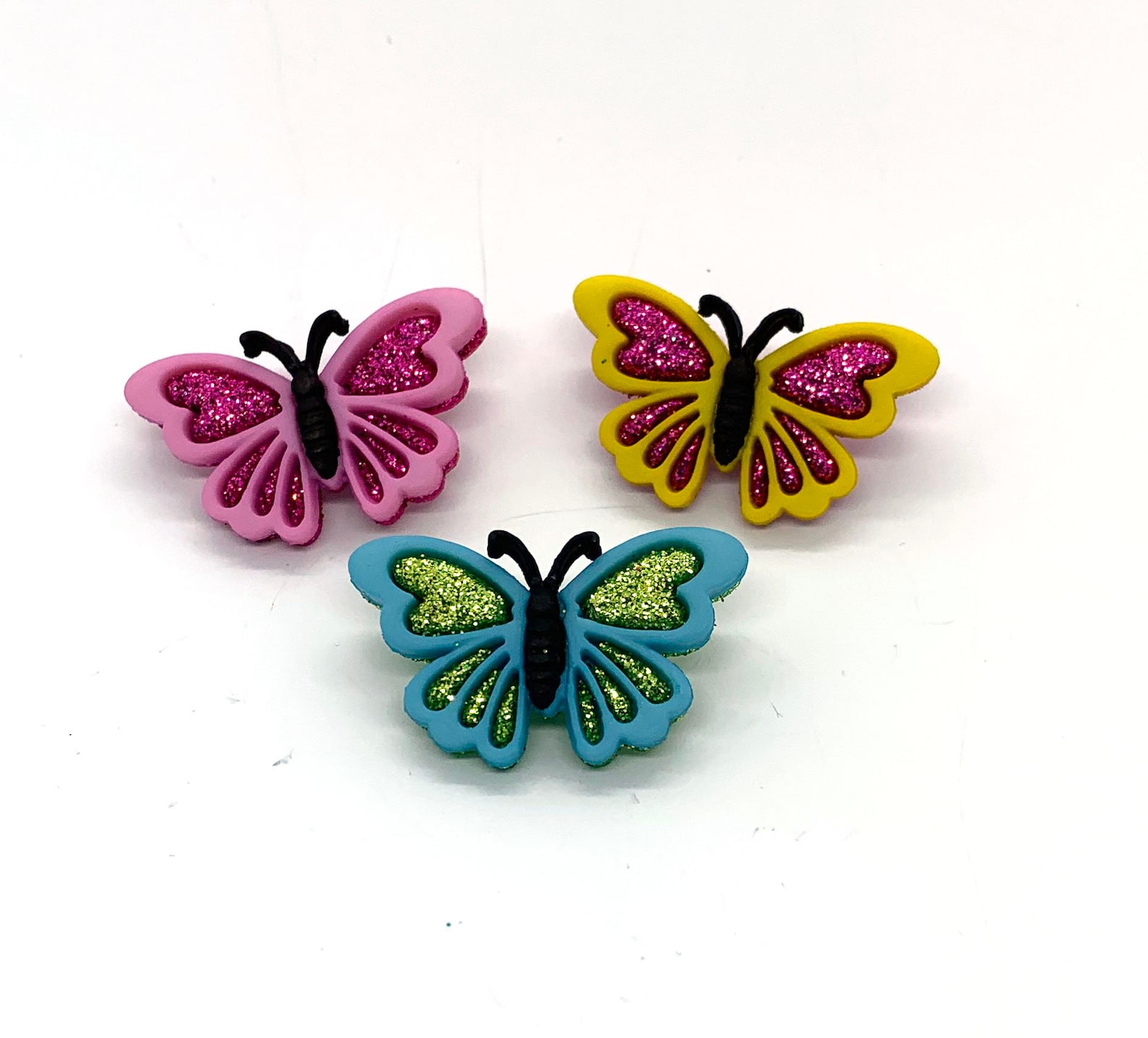 Glitter Butterfly Buttons Butterflies Shank Back 820 - Etsy