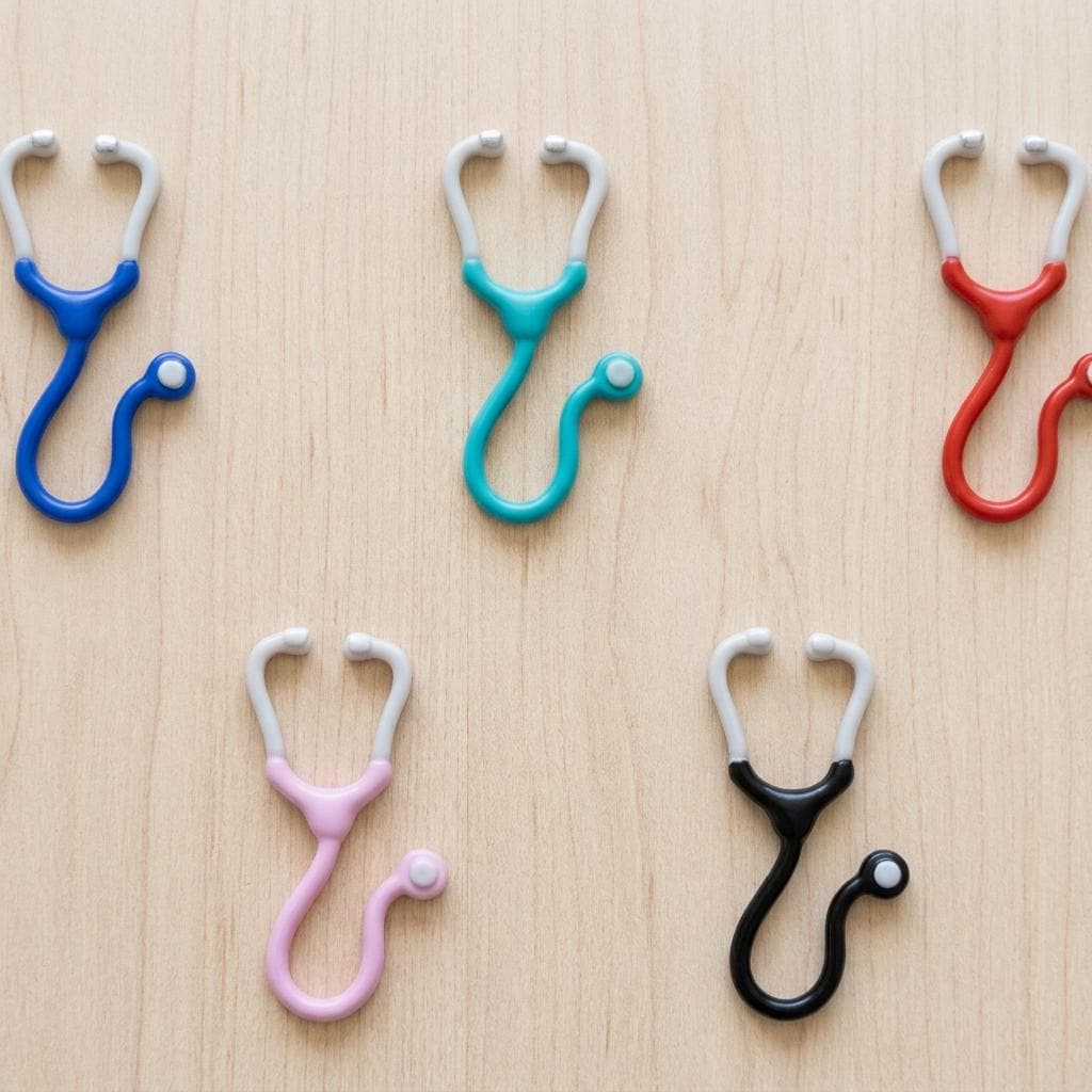 Stethoscope Collection Flat Back Medical Embellishment Set of 5