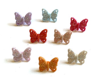 Mini Glitter Butterflies Buttons Collection Butterfly Shank Flat Back Choice Jesse James Dress It Up Buttons Colors May Vary 677