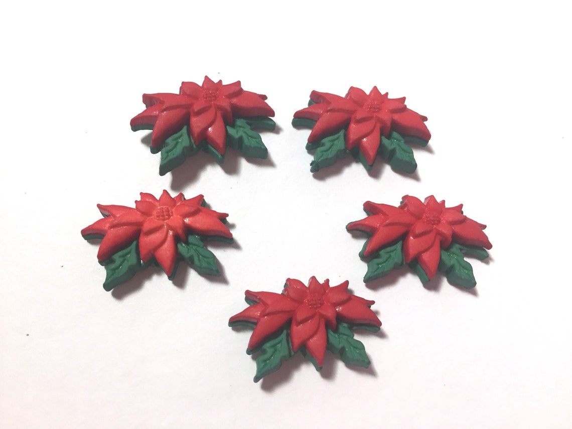 Poinsettia Buttons Galore Christmas Flowers Hung With Care