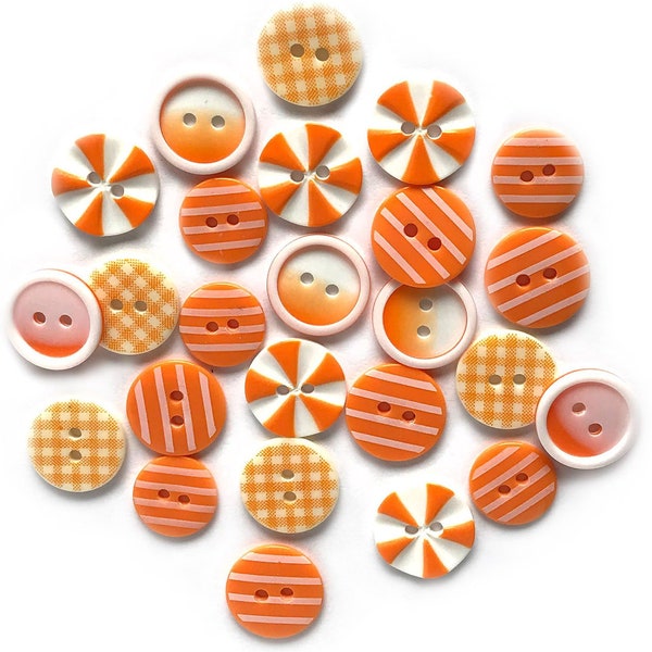 Orange Slices Buttons Galore Fusion Collection Assorted Colors & Designs Set of 20 Two Hole Sew Thru - 1179 F