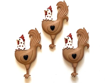 Rooster Buttons Hen House Heart Shank Back Jesse Dress It Up - 1287 C