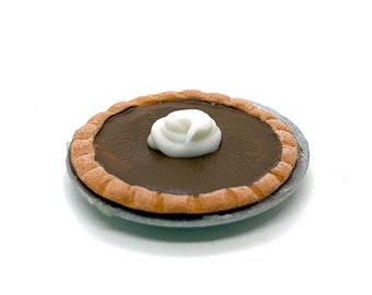 Miniature Pumpkin Pie Dollhouse Thanksgiving Food Kitchen Home Decor  - 1171 F
