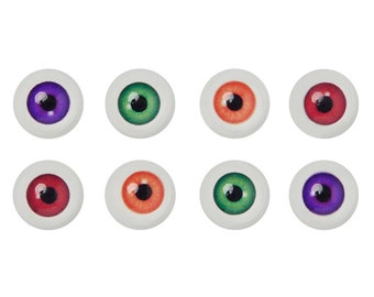Eyeball Embellishment Collection Set of 8 Flat Back - H120 B
