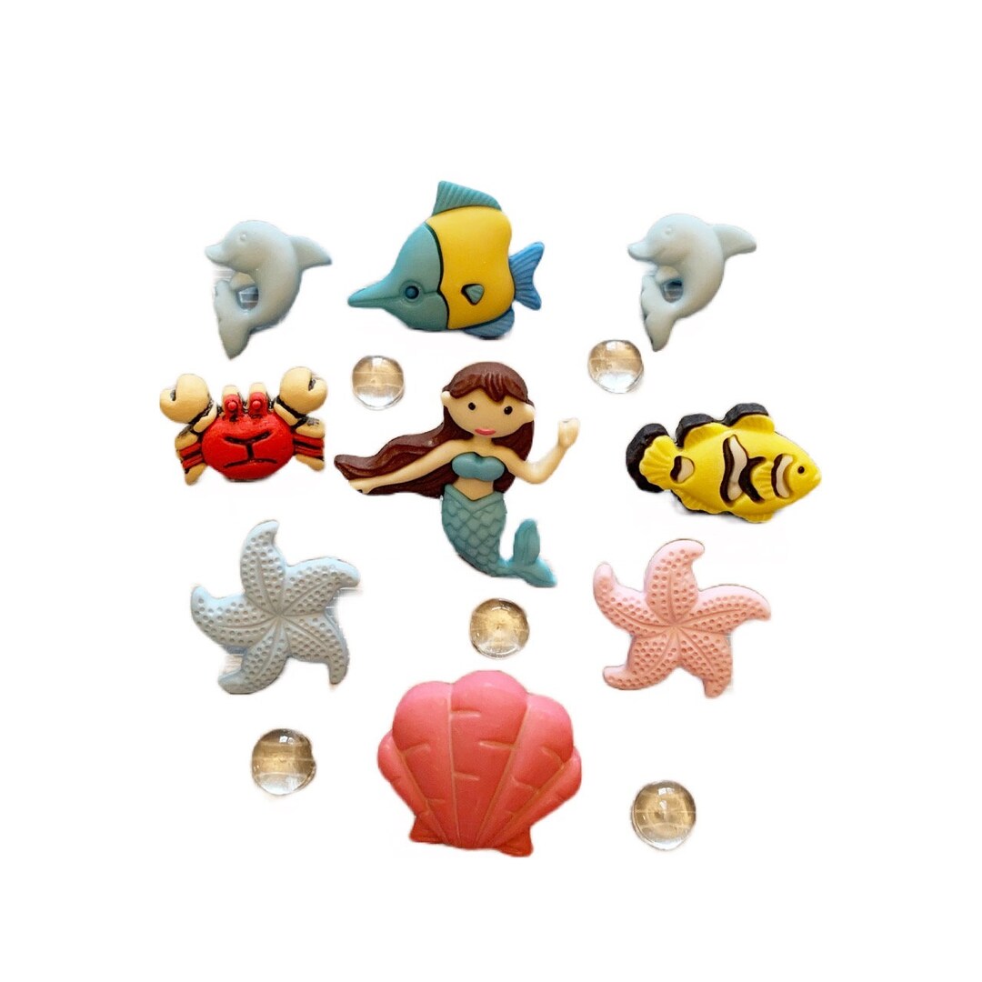 Mermaid Buttons Galore Collection Under the Sea Shank Backs & Flatbacks ...