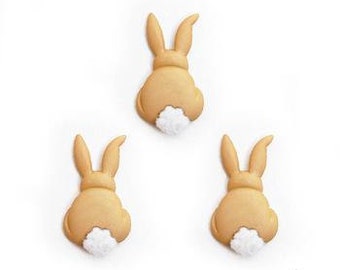Bunny Buttons Rabbit Shank Flat Back Choice Jumpin&#39; Around Jesse James Dress It Up Buttons BROWN - 1520
