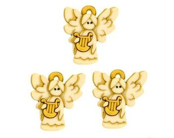 Angel Buttons HARP A Choir of Angels Shank Back Jesse James Dress It Up Buttons - 1297