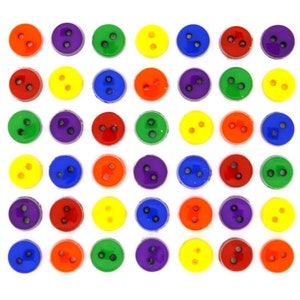 6MM Mini Round Buttons Collection PRIMARY 1/4&quot; Sold By Weight Tiny Two Hole Sew Thru Jesse James Dress It Up Buttons