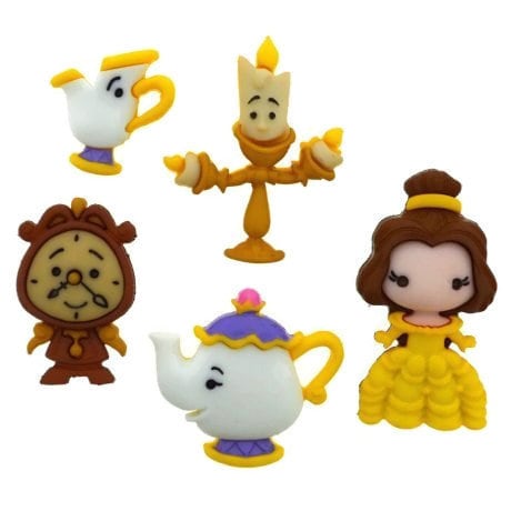 Disney Belle and Friends Buttons Collection Beauty And The Beast Shan…