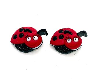 Lady Bug Buttons Ladybug Bug Eyed Shank Back Jesse James Dress It Up Buttons - 1240