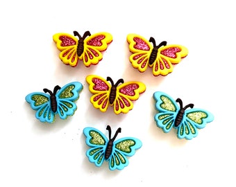 100 Piece Assorted Butterfly Shape Wood Flat 2 Holes Button for Sewing Craft 100 Piece Assorted Butterfly Shape Wood Flat 2 Holes Button for Sewing Craft