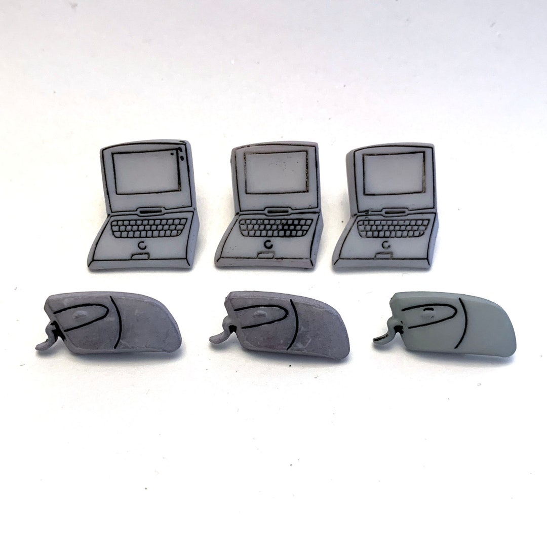 Laptop Computer Buttons Galore Collection Mouse Shank Flat Back Choice ...