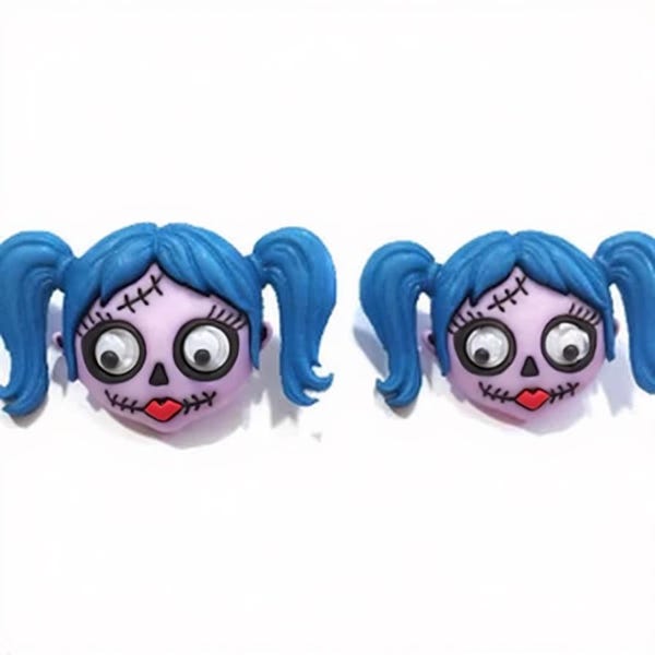 Zany Girl Zombie Halloween Button Shank Flatback Choice Jesse Dress It Up - H111 B