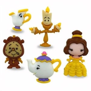 Disney Belle and Friends Button Collection Shank Back Dress It Up Beauty & The Beast - D12