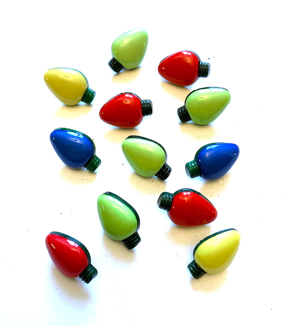 Christmas Lights Bulb Buttons Galore Collection Shank Back Gloss Finish