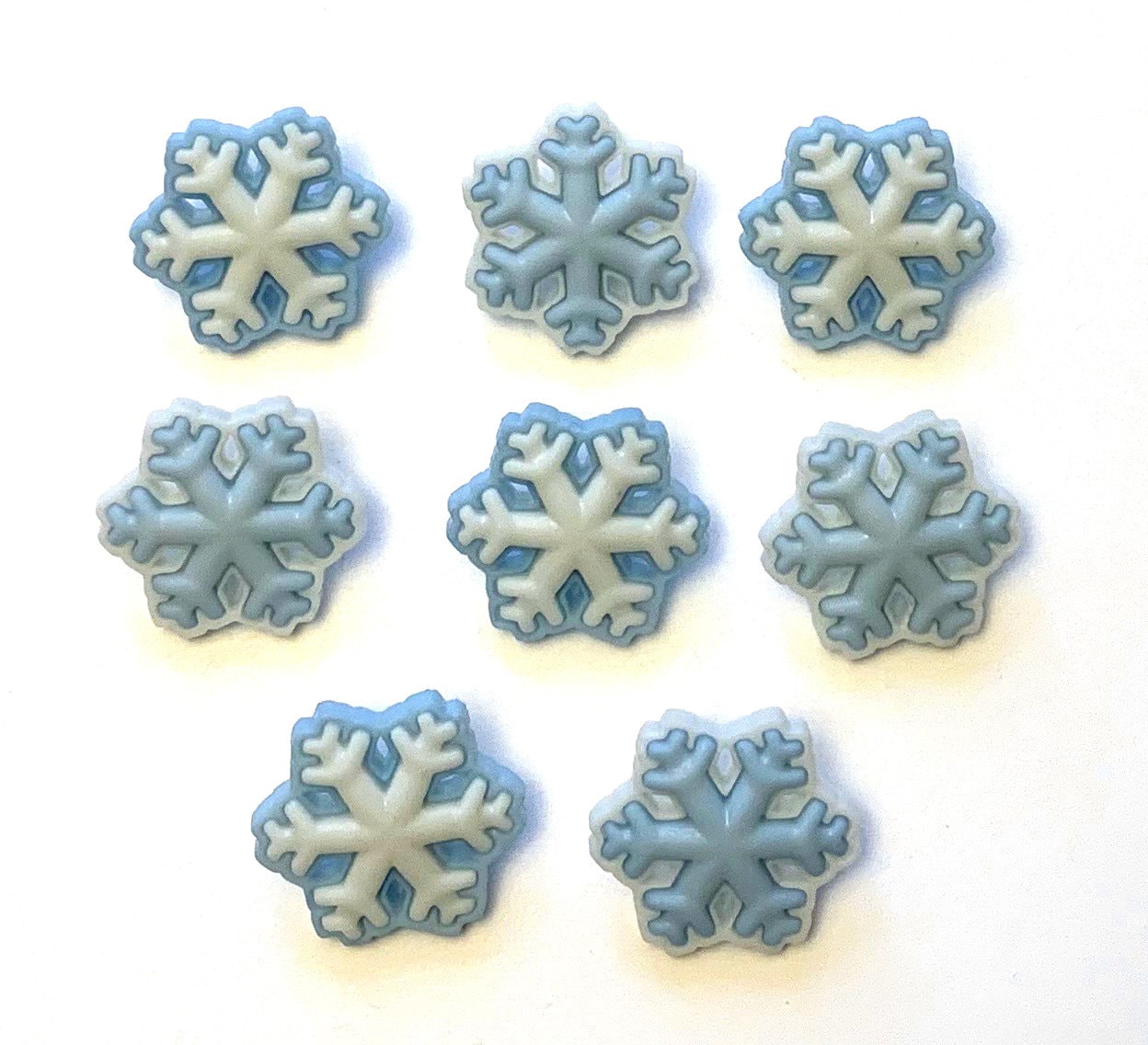 Snowflake Buttons Galore Collection 7/8 Frozen Flakes Set of 8