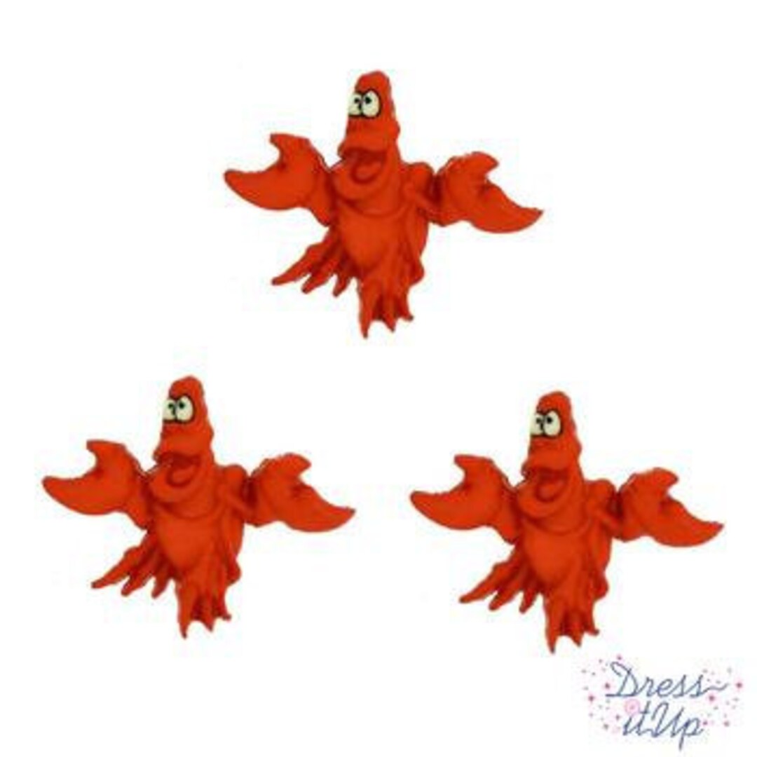 La Petite Sirene Sebastien Crabe Ou Homard Disney Sebastian Buttons La Petite Sirène Crabe Shank Back - Etsy France