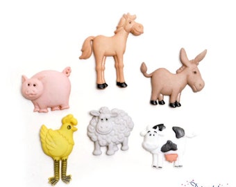Funny Farm Animal Button Collection Shank Back Jesse Dress It Up - 1200