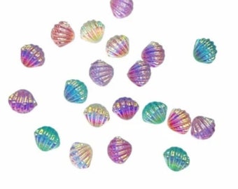 NEW Tiny Seashells Embellishment Collection Iridescent Flat Back Craft Supply - 1334