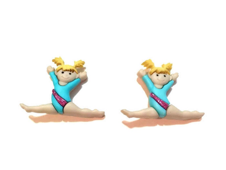 Tiny Tumblers Aqua Blue Buttons Gymnast Gymnastic Set of 2 Etsy