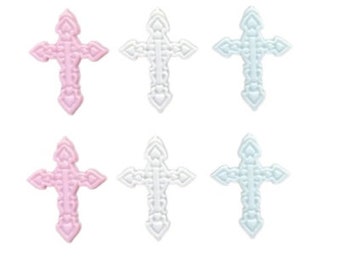 Cross Buttons Collection Pastel Crosses Set of 6 Shank Back - 859 B