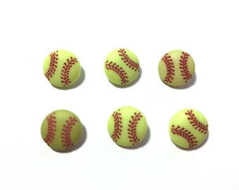 Mini Softball Buttons (9/16") Shank Flat Back Choice - 886