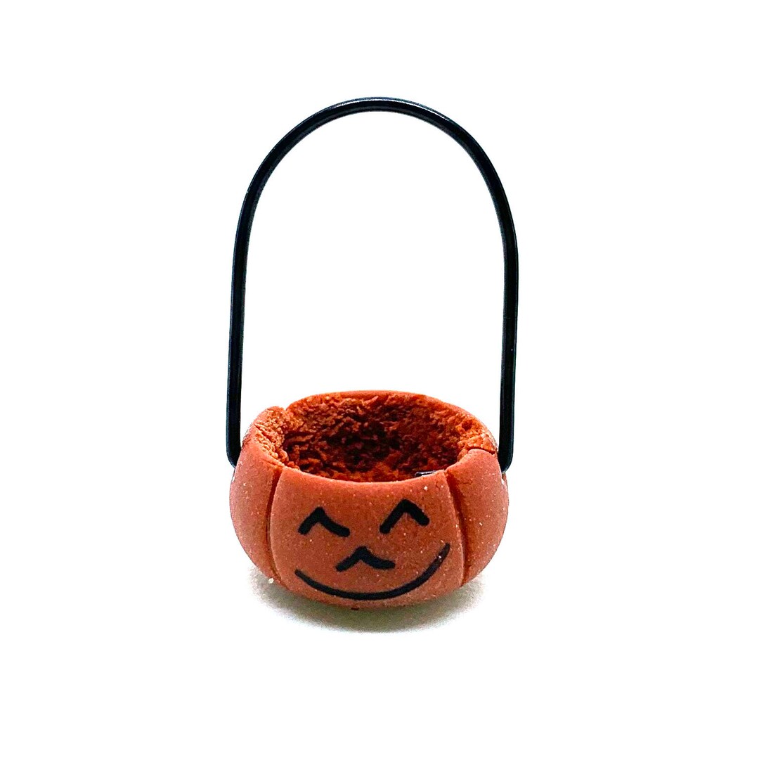 Miniature Halloween Jack O Lantern Candy Basket Dollhouse Holiday Home ...