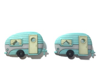 Camper Buttons RV Hitting The Trail Shank Flat Back Choice Camping Jesse James Dress It Up Buttons - 1477 W135