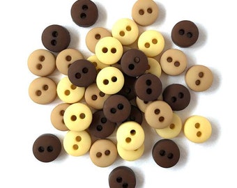 6MM Mini HONEY BEE Buttons Galore 1/4"Sold By Weight  Matte Finish Dome Top Two Hole Sew Thru - BG118