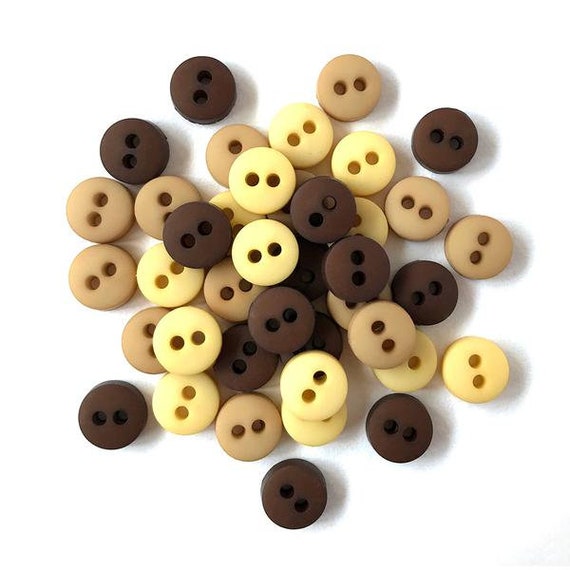 Round Button in Mixed Colors, Two Hole, Small Buttons for Crafts -   Denmark