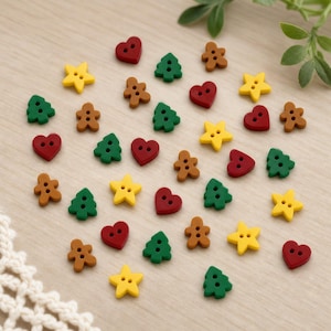 Mini Christmas Cookie Button Collection Jesse Dress It Up Itty Bitty Cut Outs  - 1315