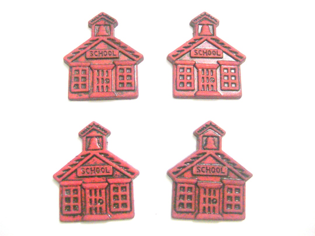 Teacher Embellishments Red School House Flat Backs No Loop Etsy