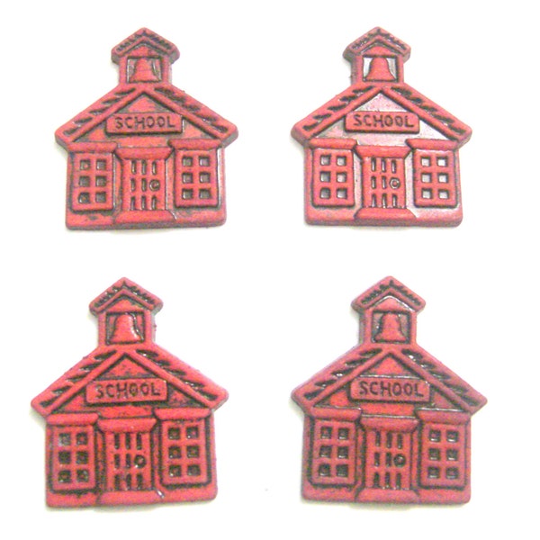 Teacher Embellishments Red School House Flat Backs No Loop Craft Supply by Buttons Galore School Days - 32 W32