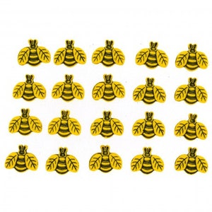 Mini Bee Buttons Shank Flat Back Choice Tiny Bugs Jesse James Dress It Up Buttons - 716 W133