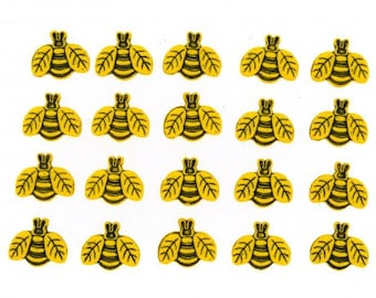Mini Bee Buttons Shank Flat Back Choice Tiny Bugs Jesse James Dress It Up Buttons - 716 W133
