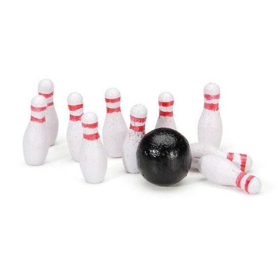 Bowling Ball, Bowling Shoes And Bowling Pins Side By Side by