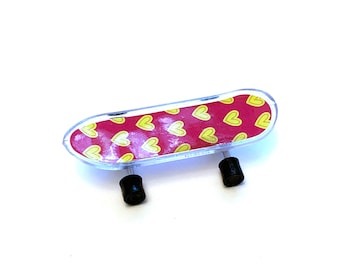 SALE Miniature Skateboard Toy Dollhouse Home Decor Miniatures Wheels Rotate Color Choice - DH35