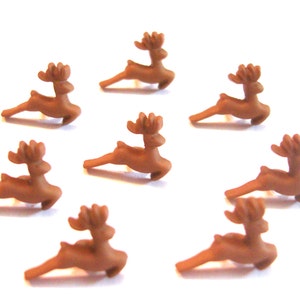 Micro Mini Reindeer Button Shank Flat Back Dress It Up Christmas Miniatures RUNNING - 1312